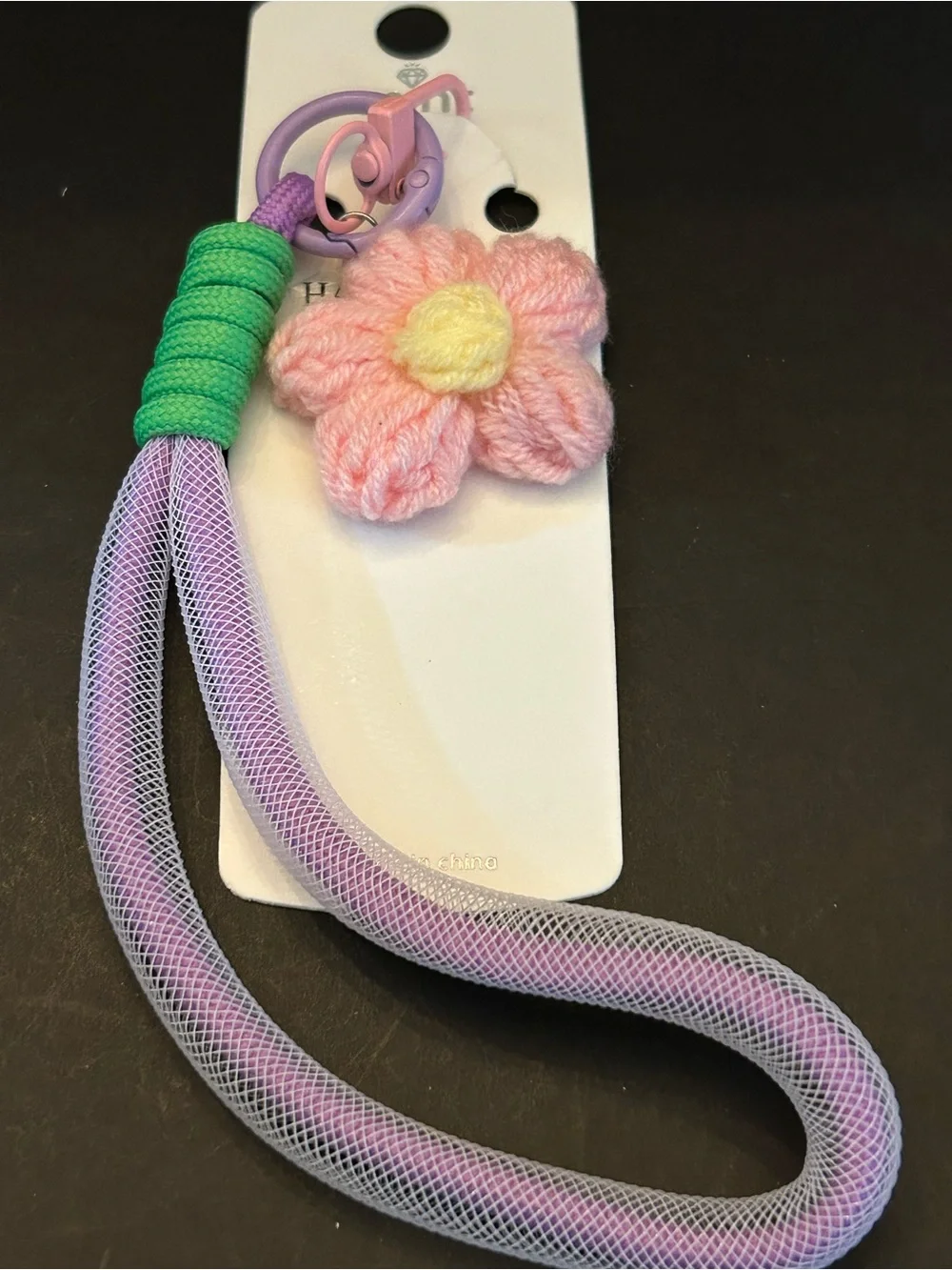 Mint Handmade Assorted Color Daisy Wristlet Bag Charm Keychain Card Holder NWT